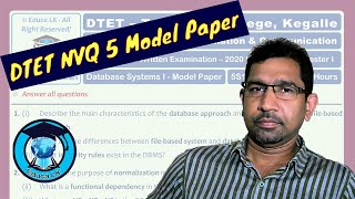 Model Paper for Database - I | DTET | NDICT 2020/21