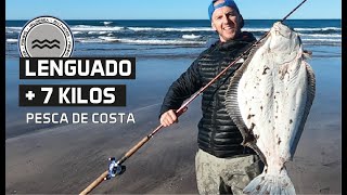 Pescamos lenguados de costa. 7 kilos #lenguado #pesca #fishing #halibut