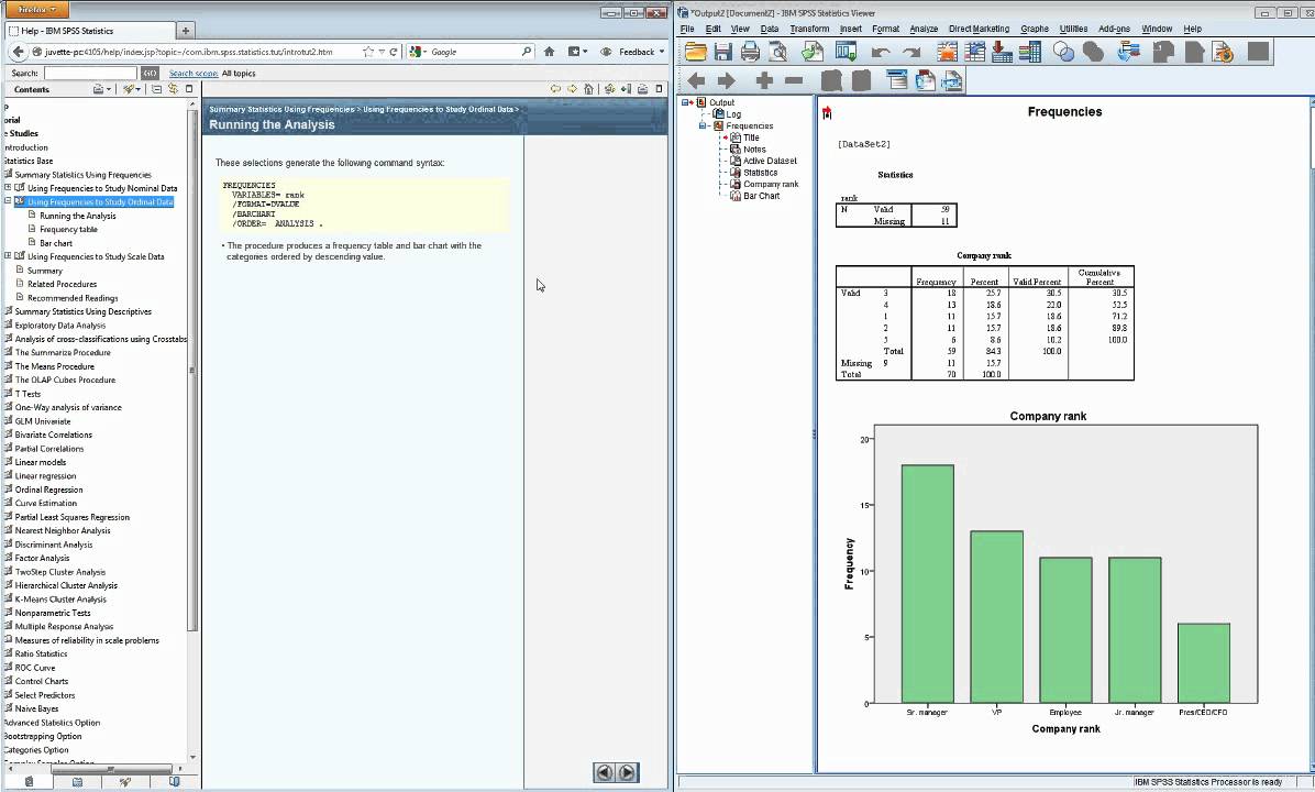 Using Frequencies to Study Ordinal Data SPSS - YouTube