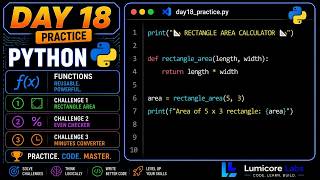 Python Practice: Master Functions with 3 Simple Challenges (Lumicore Labs - Day 18)