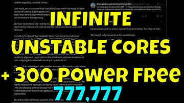 INFINITE UNSTABLE CORES TOMORROW AND 300 Power For Everyone