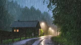 Fall into Sleep in Under 2 Minutes with rain sounds in foggy forest  Rain & thunder for sleep