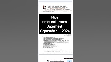 Nios September 2024 Practical Exam Datesheet #nios #niosseptemberexam #niospractical