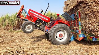 Mf 375 heavy stunts on sugarcane loaded trolley  Zabaradast performance