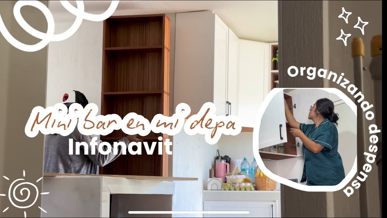 Mi depa Infonavit cada vez más bonito: Instalando mini bar🥂|Organizando mi mandado | 🛒🛍️