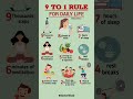 9 to 1 Rule for a Healthy Daily Life | Simple Habits for a Better You #healthtips #healthylifestyle