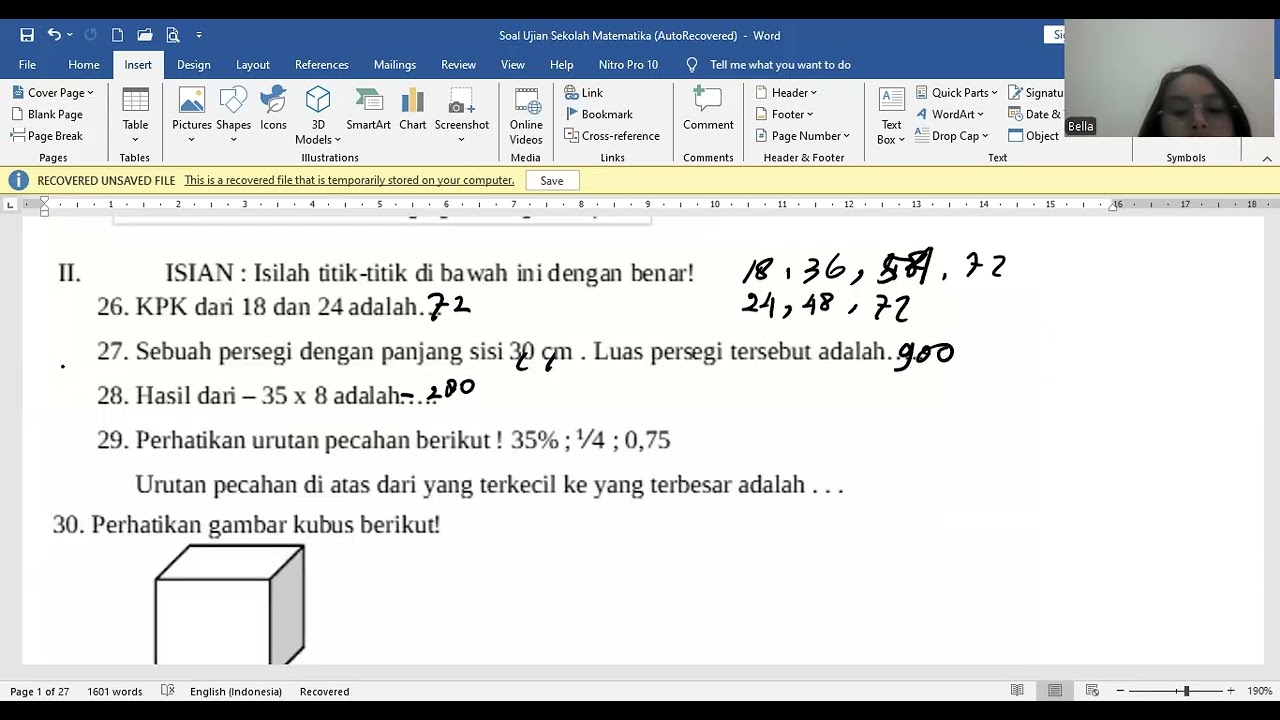 Kamis 19 feb 2026 BELLA SESI 1 materi kelas 6