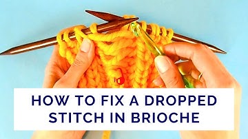 Fixing a Dropped Stitch in Brioche Step by Step for Beginners