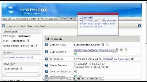 How to create a Subdomain in H-Sphere - Host Department LLC