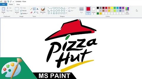 How to draw a Pizza Hut logo using MS Paint | Drawing Tutorial