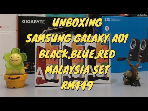 Unboxing Samsung Galaxy A01 Black Blue Red Malaysia Set Rm449