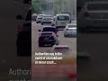 Moment van smashes into car parked on motorway in Abu Dhabi
