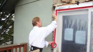 How to cover or mask off doors or windows before painting or stucco.