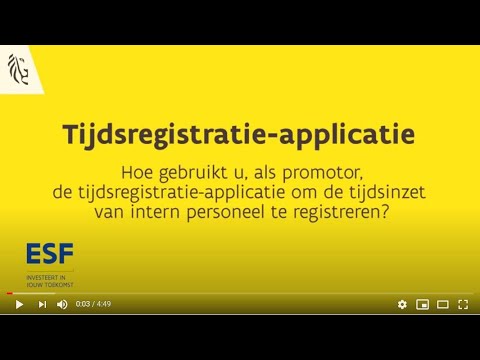 ESF tijdsregistratie-app voor intern personeel - rol promotor - V2