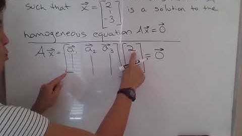 Given a vector, find a matrix for which that vector is a solution to homogeneous equation