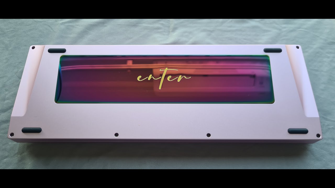 Enter67 v2 + FR4 plate + Neon + GMK Peaches and Cream Lite YouTube