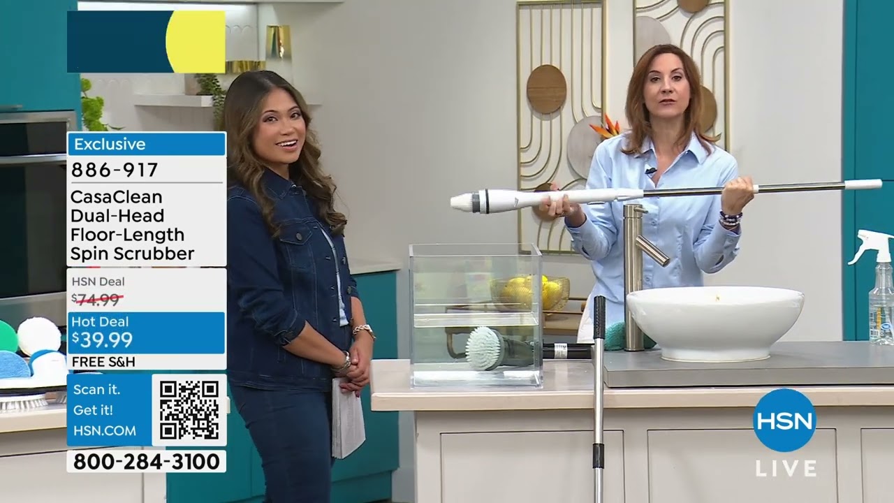 CasaClean DualHead FloorLength Spin Scrubber