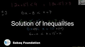 Solution of Inequalities, Math Lecture | Sabaq.pk