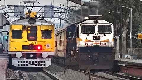 Old Days Diesel Train Crossing | Katwa-Howarh EMU Local meet WDP-4D Loco led Malda Intercity Express