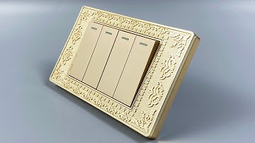 Công Tắc 4 Nút Mặt Hoa Văn Đồng Nguyên Khối Chính Hãng Tenko TK-C8-04