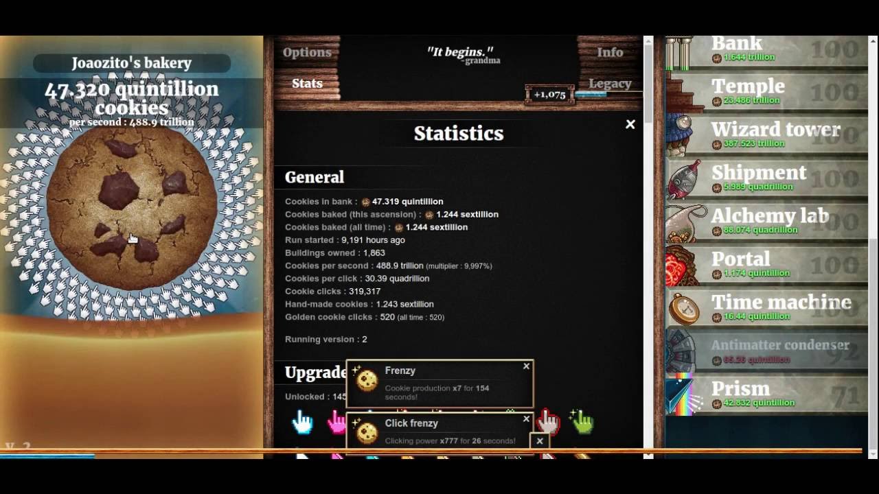 Cookie Clicker Crazy Frenzy Loop With Auto Click Youtube