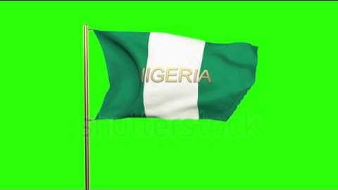 Nigeria flag with title waving in the wind. Looping sun rises style. Animation loop Stock video by