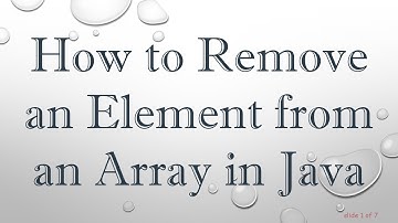 How to Remove an Element from an Array in Java