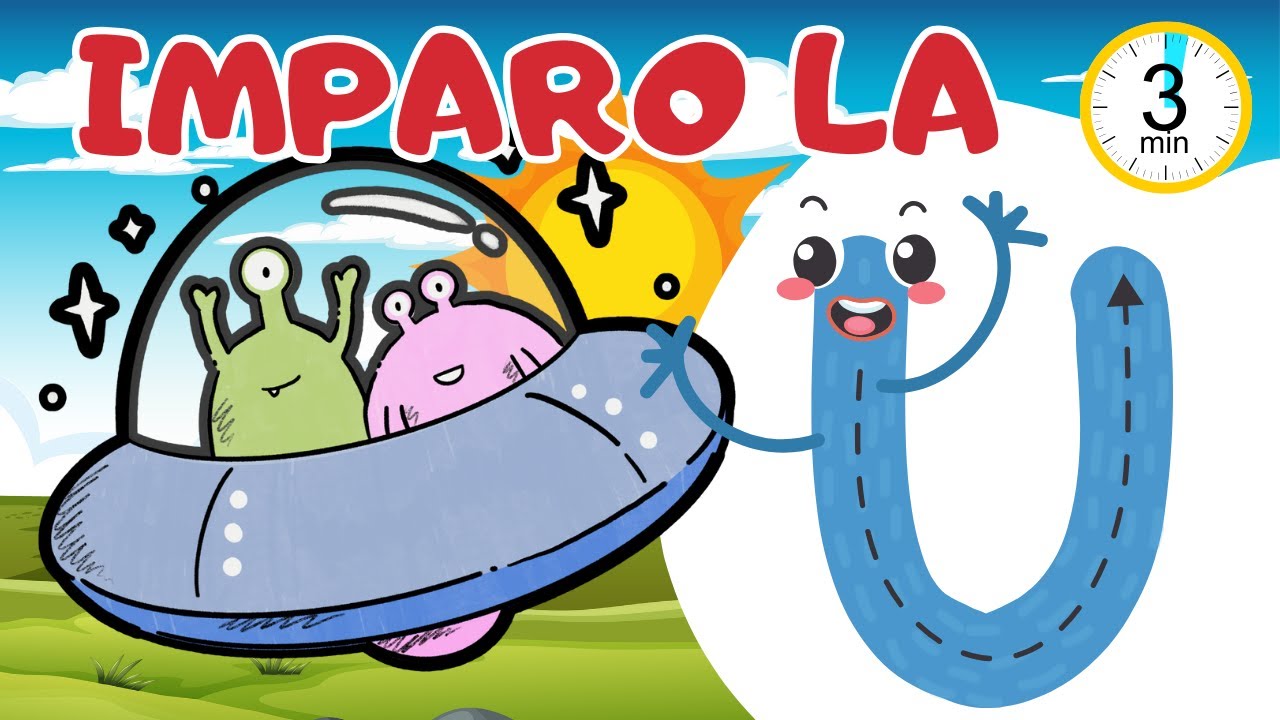 LA LETTERA U - LETTERE DELL'ALFABETO - VIDEO EDUCATIVO PER BAMBINI - LE VOCALI