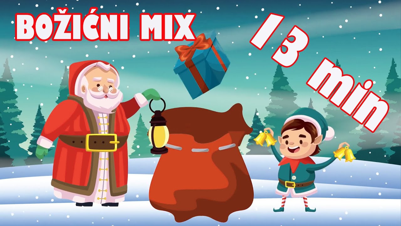 13 Min Najboljih Božićnih Pjesama,  Pahuljice padajte, Zvončići, Sveti Niko Svijetom Šeta...