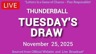 National Lottery Thunderball Draw Live Tonight Results From Tuesday 25 Nov 2025 Thunderball