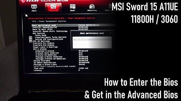 How to Enter the Bios on MSI Sword 15 (Including Advanced features)