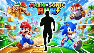 MARIO x SONIC RUN ⚡ Two Worlds Collide | Immersive Interactive Warm Up | Fitness Workout screenshot 1