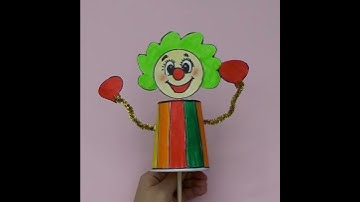 How to make paper cup puppet with moving head and arms . easy DIY puppets for kids #Shorts
