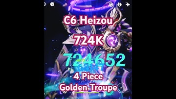 C6 Heizou w/ 4 Piece Golden Troupe Hits 724K & One Shots Scara Boss - Genshin Impact