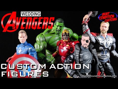 THE AVENGERS Groomsmen & Groom Weddingtom Action Figure Wedding Gifts