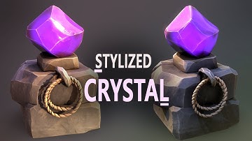 Stylized Crystal 3D model in Zbrush, Maya, and Substance 3D Painter