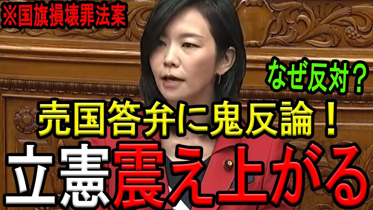 ※反日暴走する立憲の塩村あやか議員に対し、参政党の梅村みずほ議員がド正論のガチギレ大説教！立憲震え上がる…