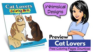 Cats, kittens lovable pets whimsical coloring book REVIEW, FREE download pages sheets [2019]
