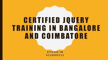Certified JQuery Training in Bangalore and Coimbatore-etcoe.in
