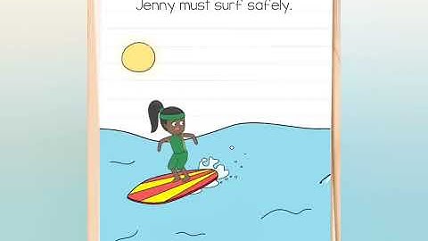 Brain Test 4 Level 357 Solution Walkthrough | Jenny must surf safely.