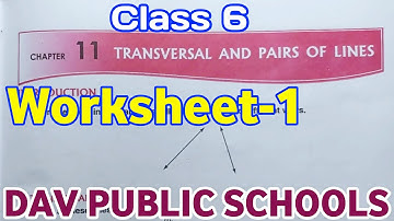 |DAV Class 6 MathsTransversal and Pair of lines Worksheet-1 Solution|Study With Deep|