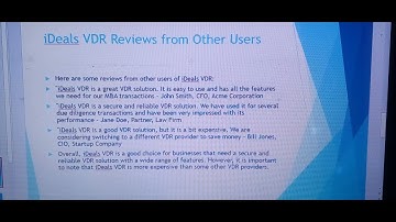 Ideals Virtual Data Room Reviews