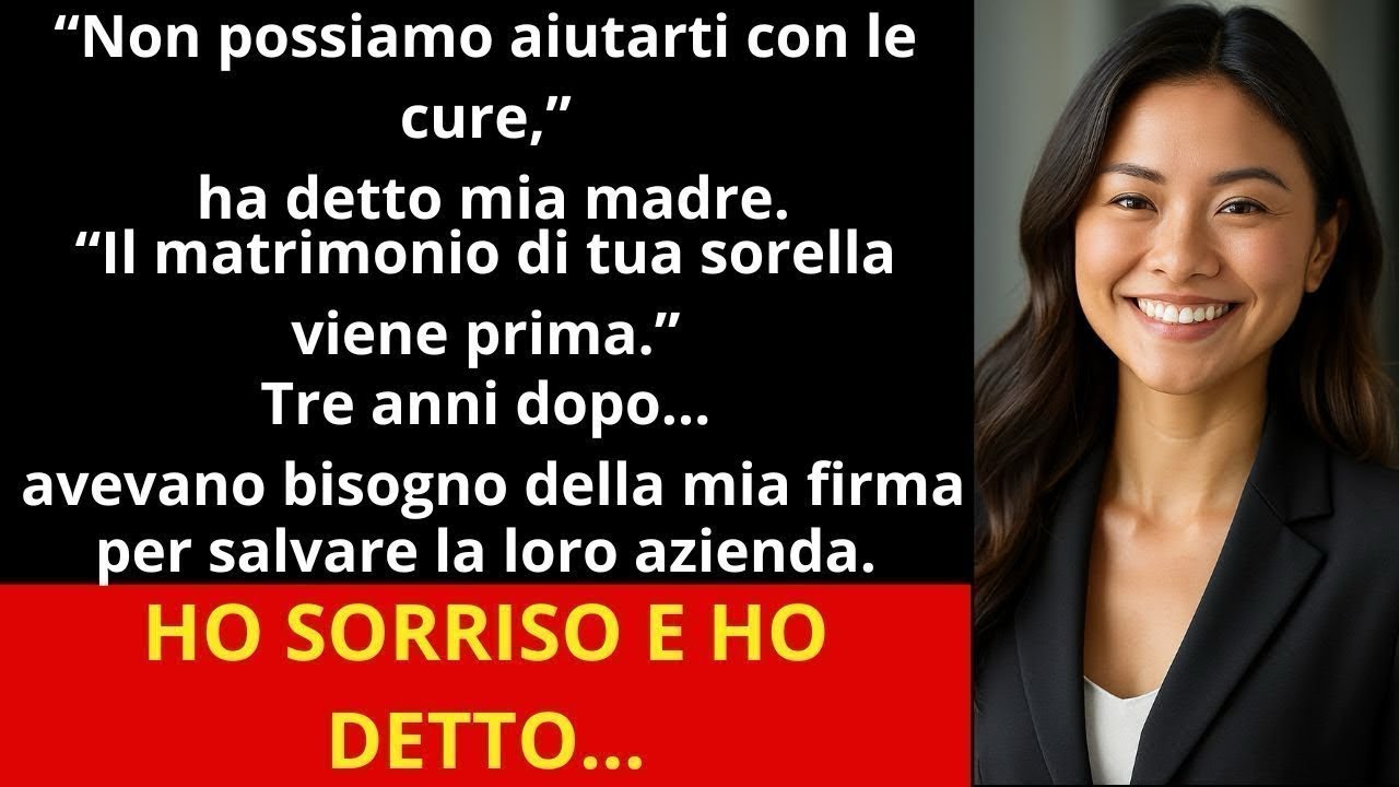 Mi hanno negato le cure per pagare il matrimonio di mia sorella Ora serve la mia firma da un mili