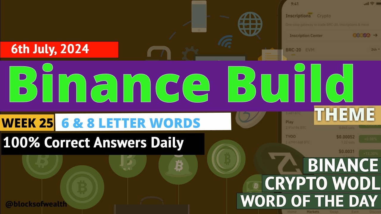 How to get binance crypto word of the day answers today binance build