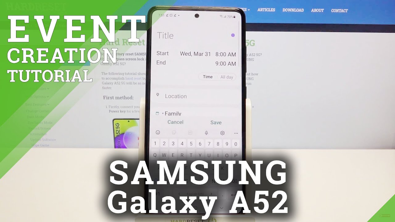 How to Use Calendar in SAMSUNG Galaxy A52 Add Event to Calendar YouTube