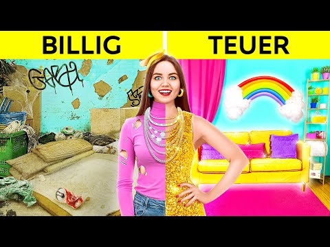 REICHE VS ARME SCHÜLER || Großartiges Zimmer-Makeover! Günstig VS Teuer von 123 GO! FOOD