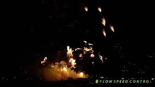 Fireworks in slow motion loops at the Celebration of Light festival