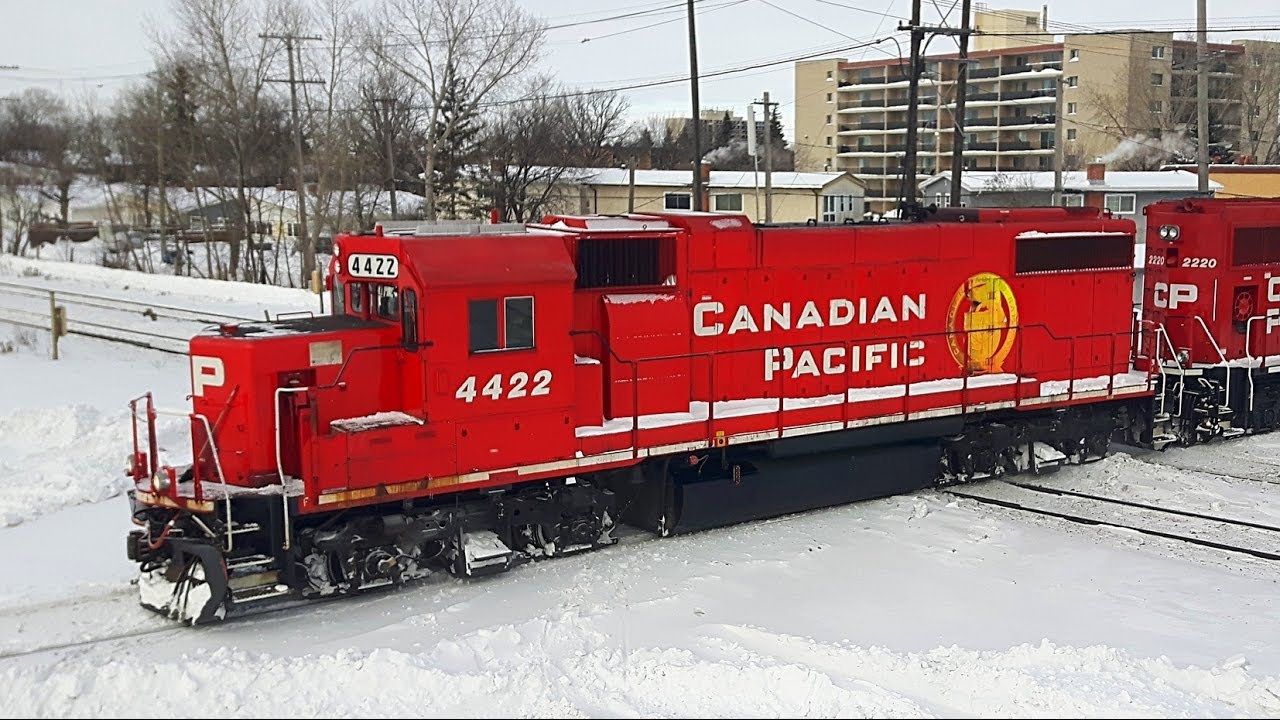 Snow-Covered Trains Pounding the St James Junction Double Diamond, With ...