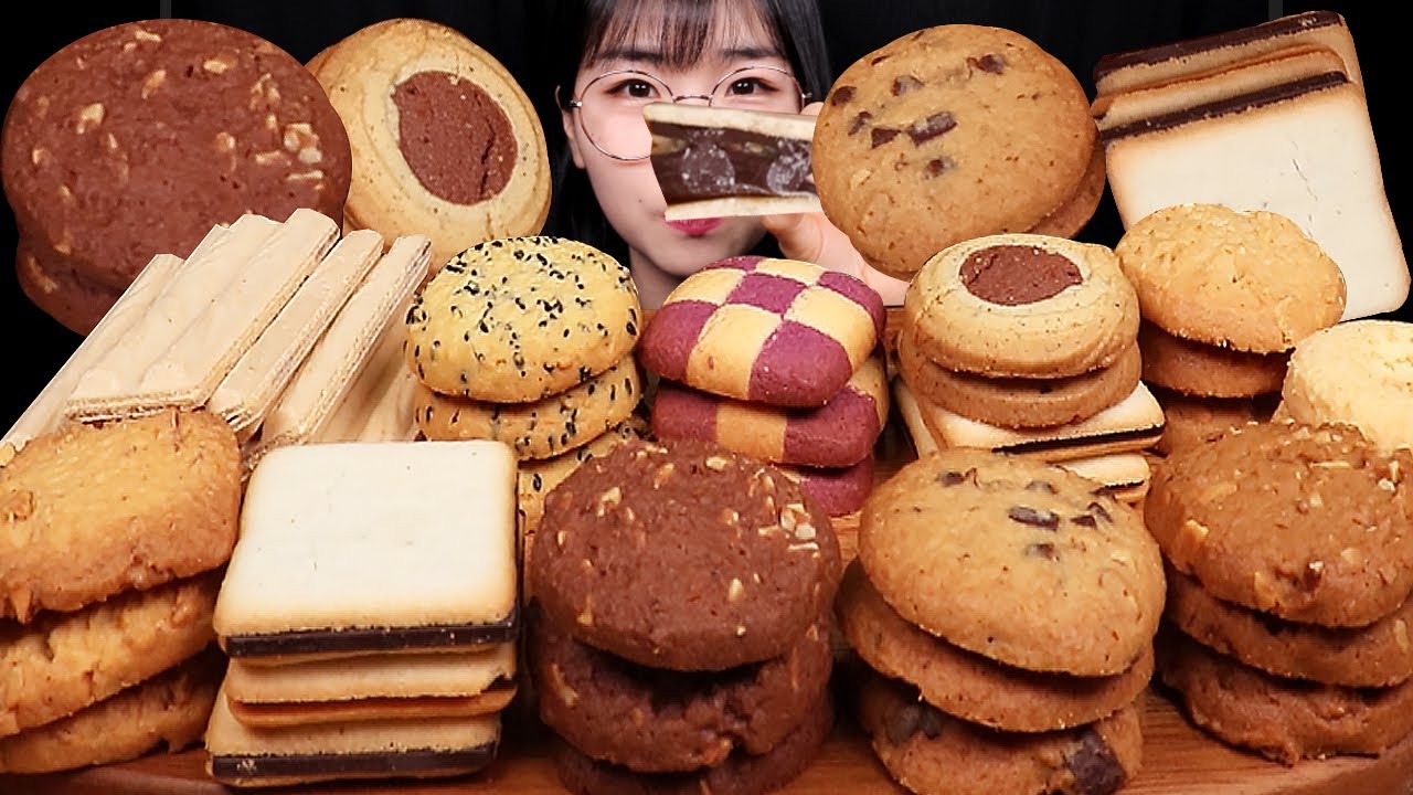 ASMR MUKBANG | 다크초코량드샤 그래인스 쿠키 먹방! COOKIE PARTY! EATING