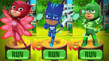 Tag with Ryan - PJ Masks Catboy vs Gekko Runner vs Owlette Run Gameplay